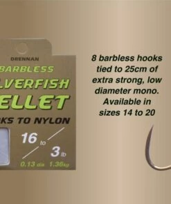 Brand new π Drennan Silverfish Pellet Barbless Hooks To Nylon Terminal Tackle π 5 Brand new π Drennan Silverfish Pellet Barbless Hooks To Nylon Terminal Tackle π -Cheap Drennan Store Drennan Silverfish Pellet Hooks To Nylon
