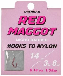 Flash Sale 😉 Drennan Red Maggot Hook To Nylon Terminal Tackle ⭐