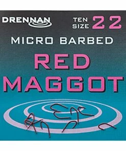 Best Sale 🤩 Drennan Micro Barbed Red Maggot Hooks Terminal Tackle 🎁